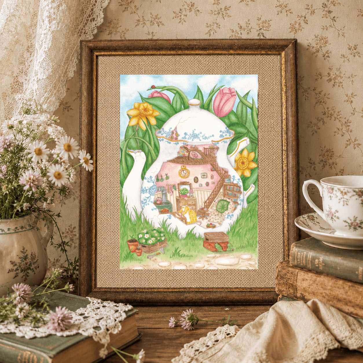Illustration "La Théière dans La Prairie"