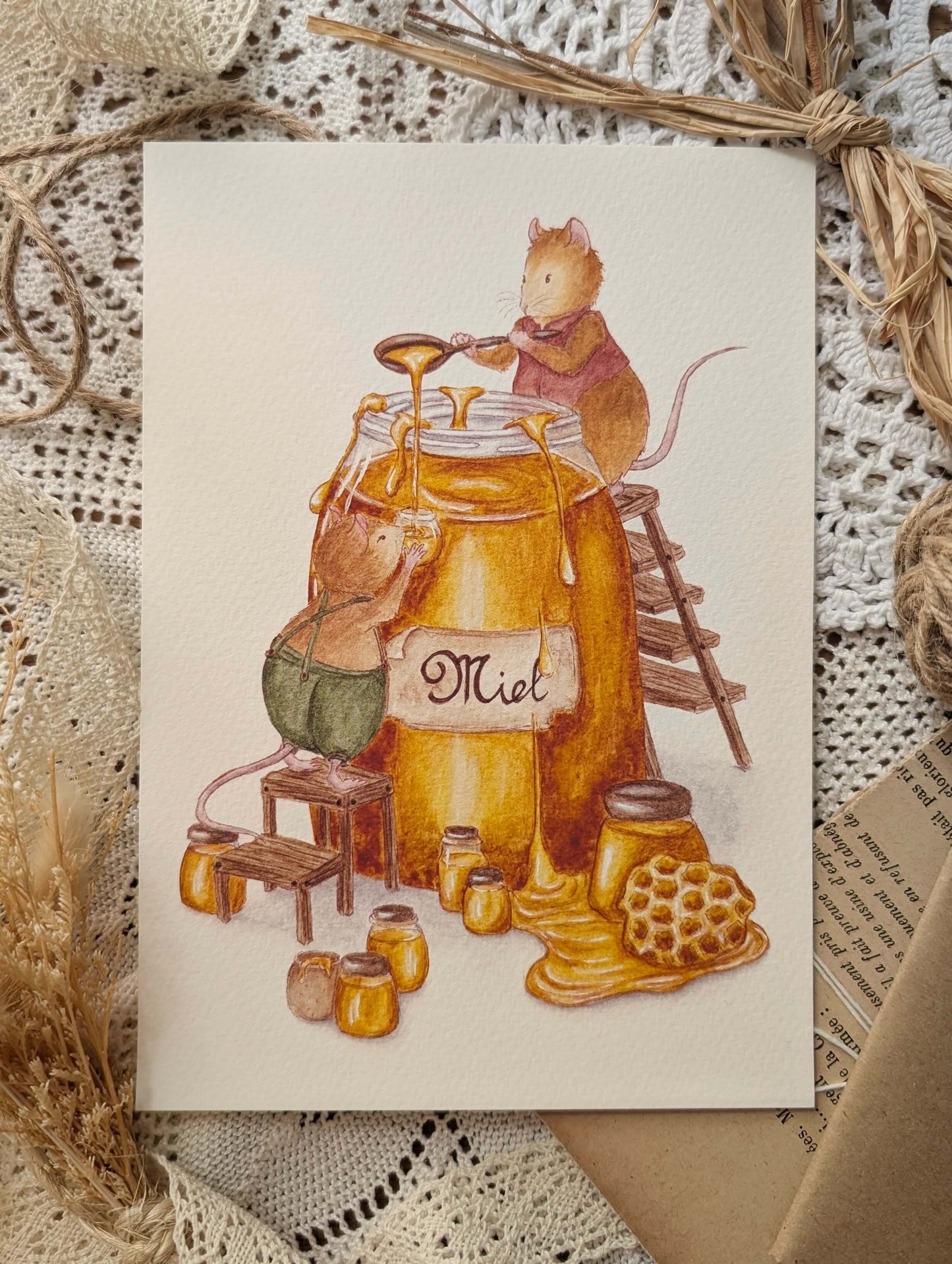 Illustration "Le Pot de Miel" Cosy Del Cottage