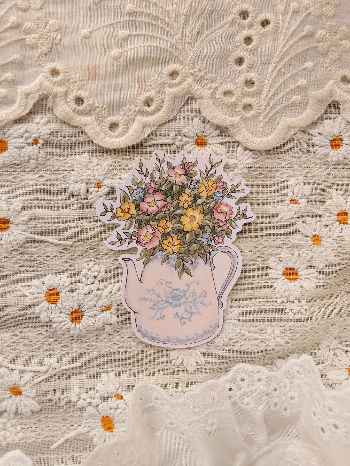 Sticker "Théière Fleurie" Cosy Del Cottage
