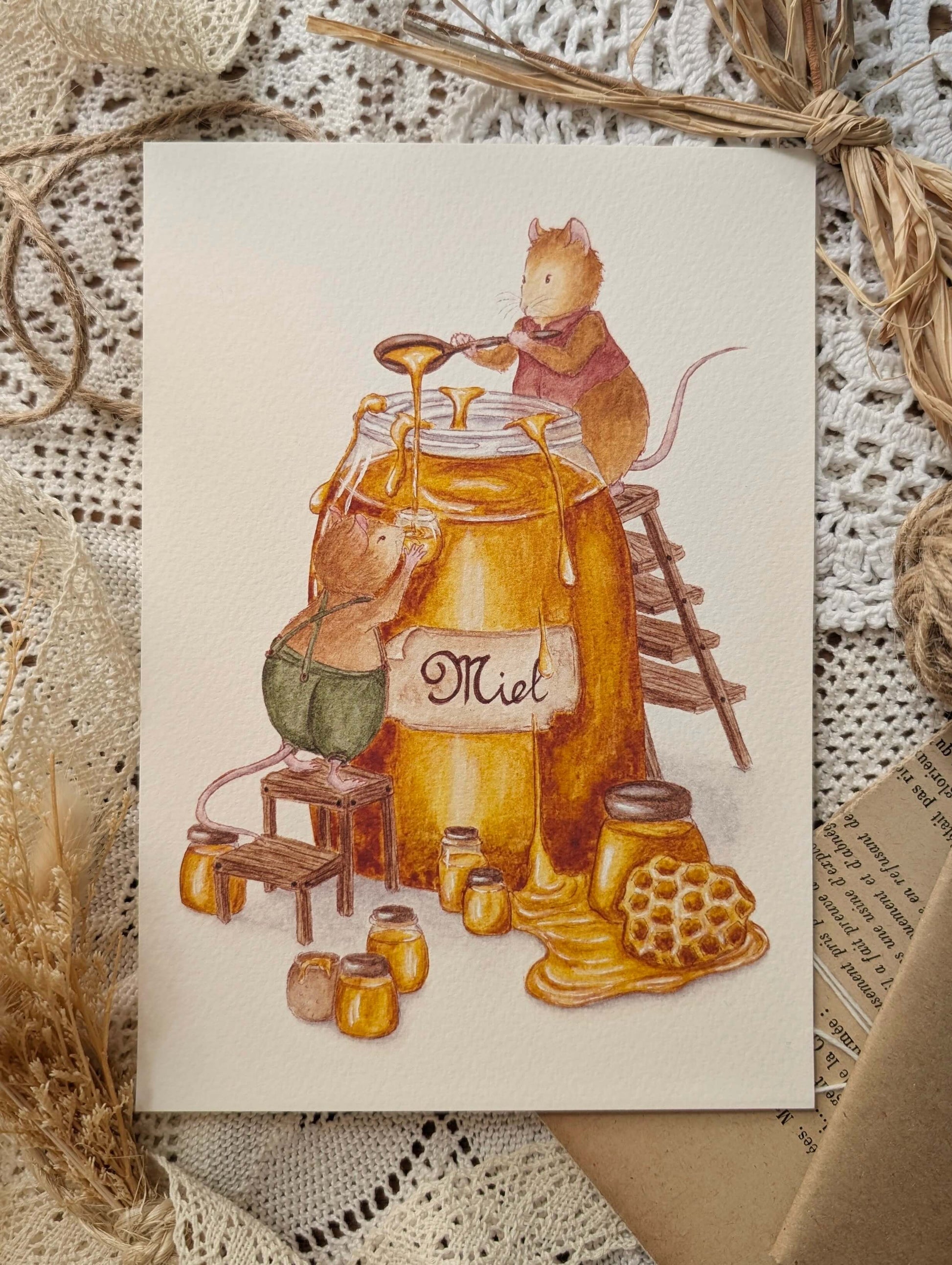 Illustration "Le Pot de Miel" Cosy Del Cottage