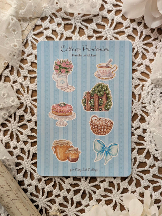 Planche de Stickers "Cottage Printanier" Cosy Del Cottage