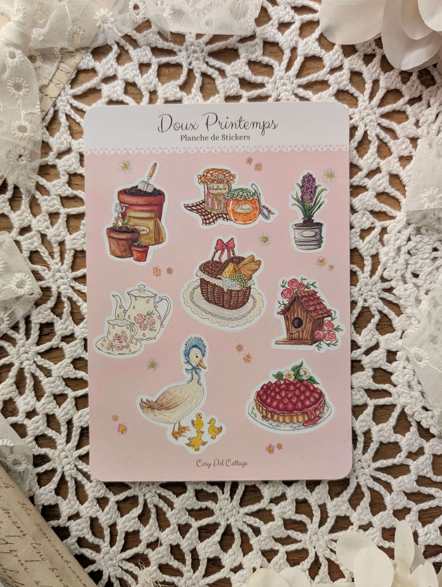 Planche de Stickers "Doux Printemps" Cosy Del Cottage