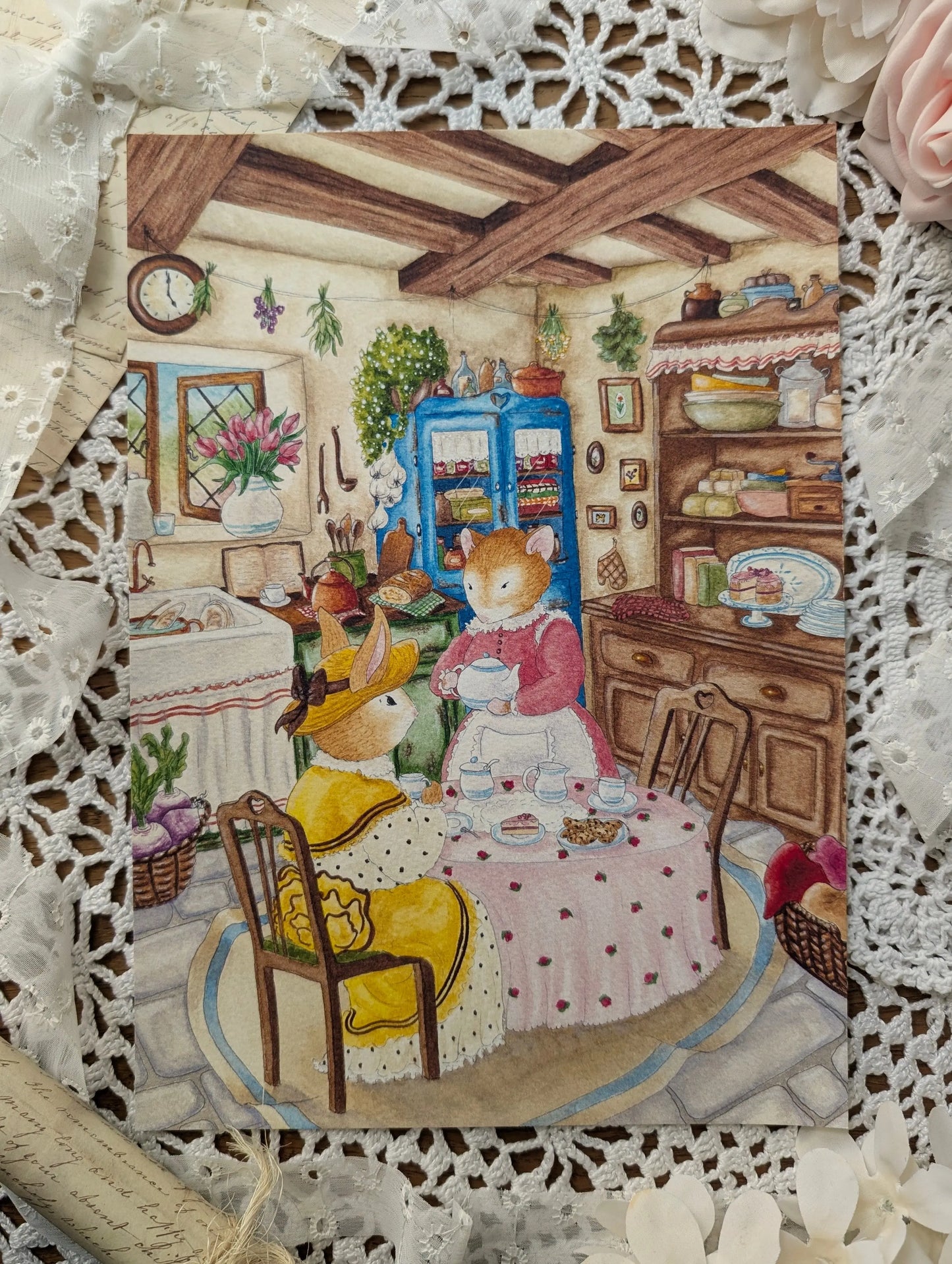 Illustration "Gouter Entre Amies" Cosy Del Cottage