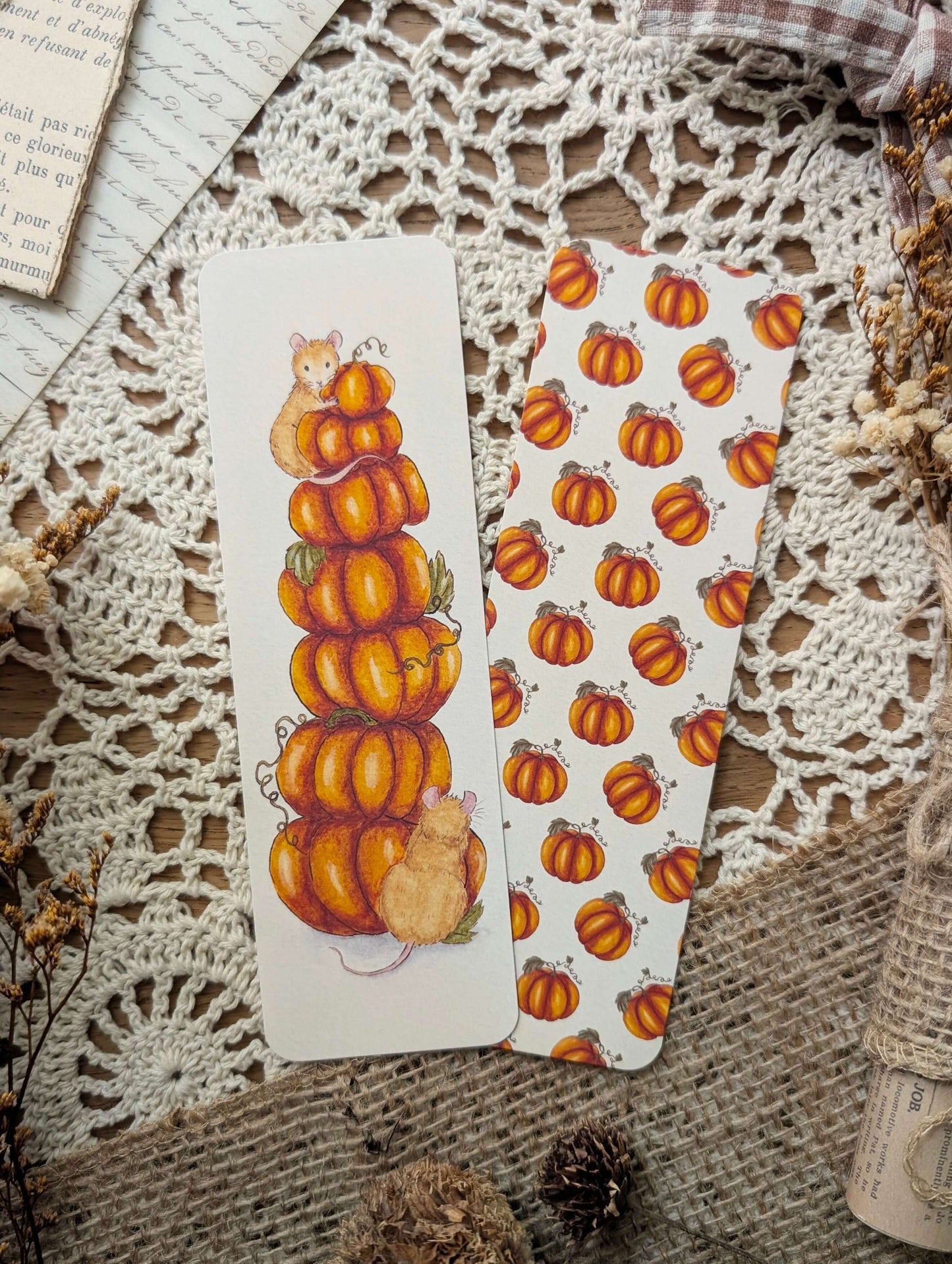 Marque-page "Tour de Citrouilles" Cosy Del Cottage