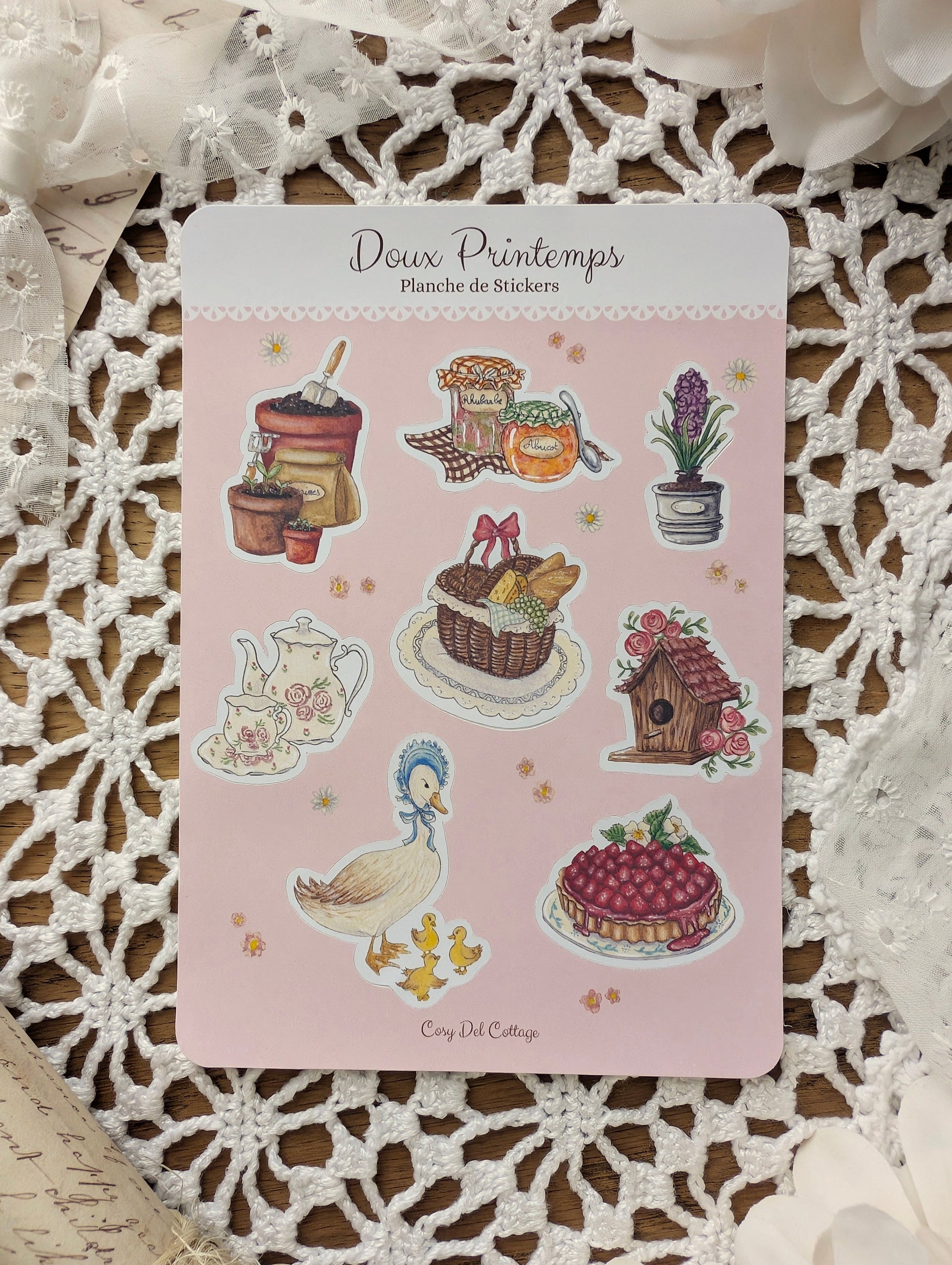 Planche de Stickers "Doux Printemps" Cosy Del Cottage