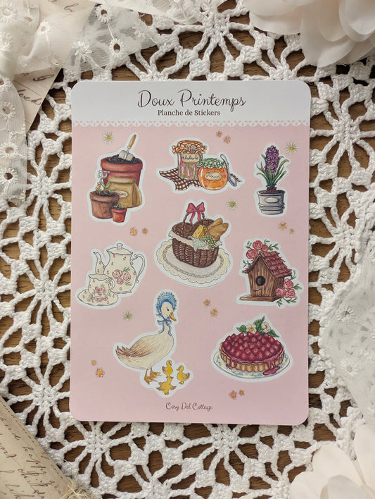 Planche de Stickers "Doux Printemps" Cosy Del Cottage