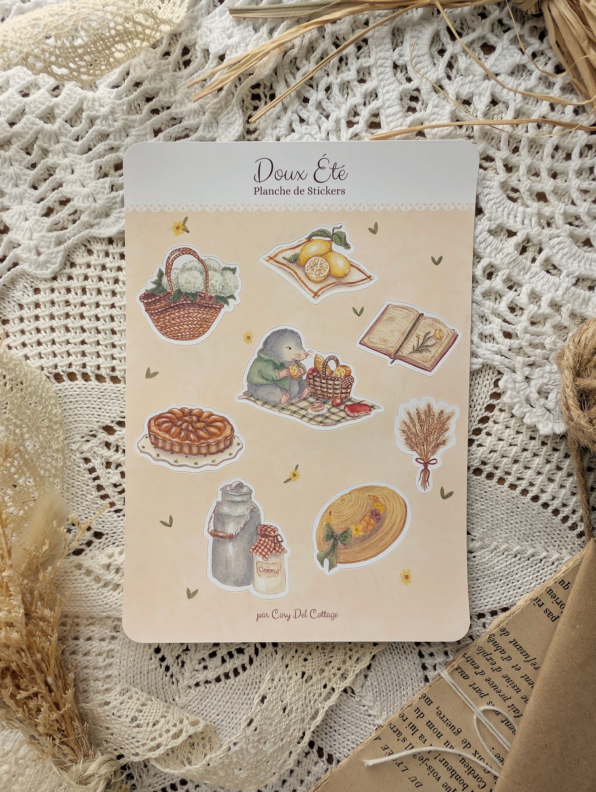 Planche de Stickers "Doux Été" Cosy Del Cottage