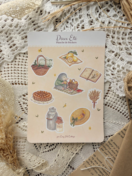 Planche de Stickers "Doux Été" Cosy Del Cottage