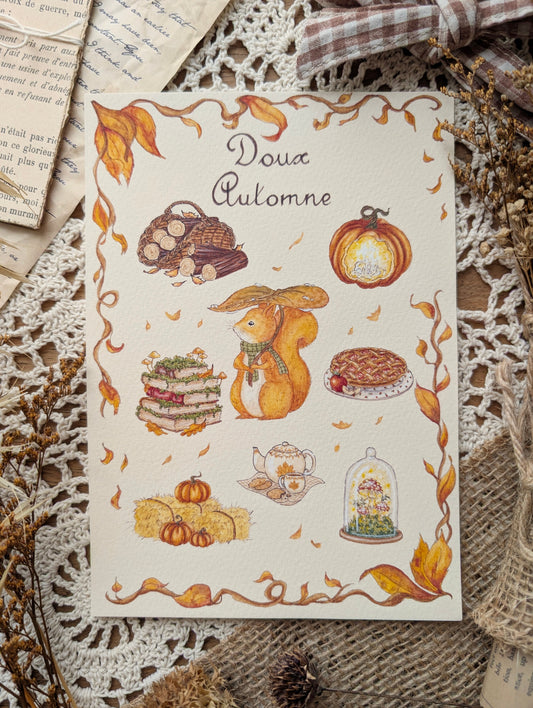 Illustration "Doux Automne" Cosy Del Cottage