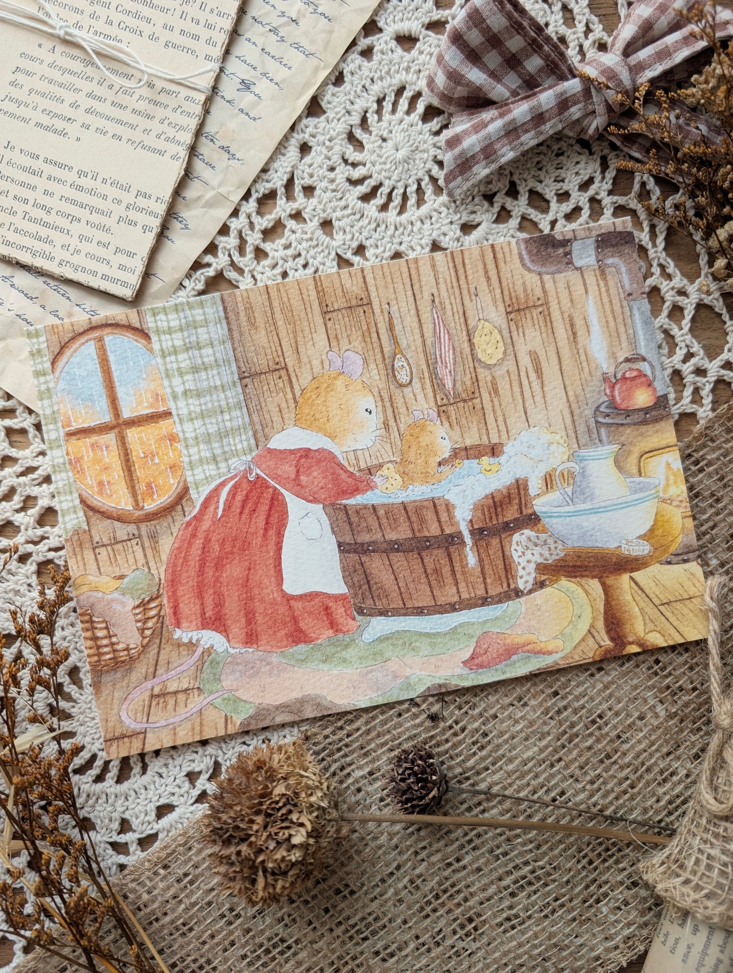 Illustration "L'heure du Bain" Cosy Del Cottage