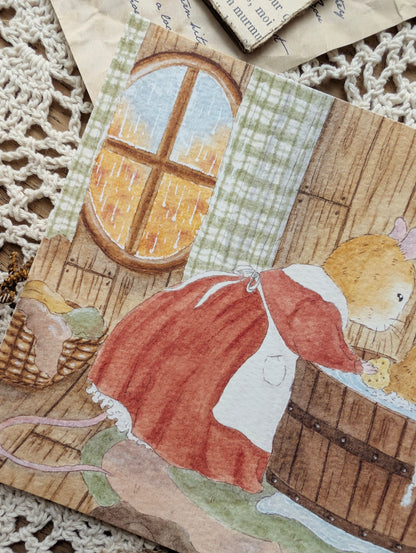 Illustration "L'heure du Bain" Cosy Del Cottage