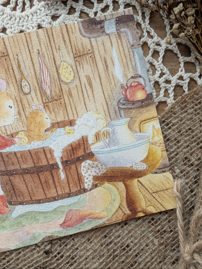 Illustration "L'heure du Bain" Cosy Del Cottage