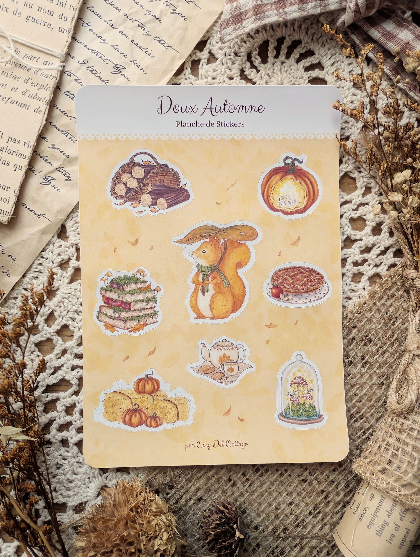 Planche de Stickers "Doux Automne" Cosy Del Cottage