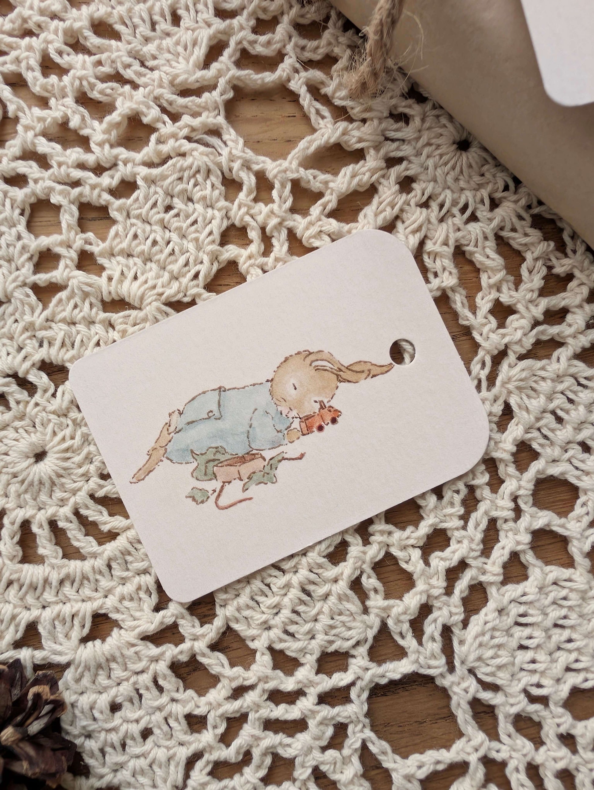 Étiquette Cadeau "Endormi" Cosy Del Cottage