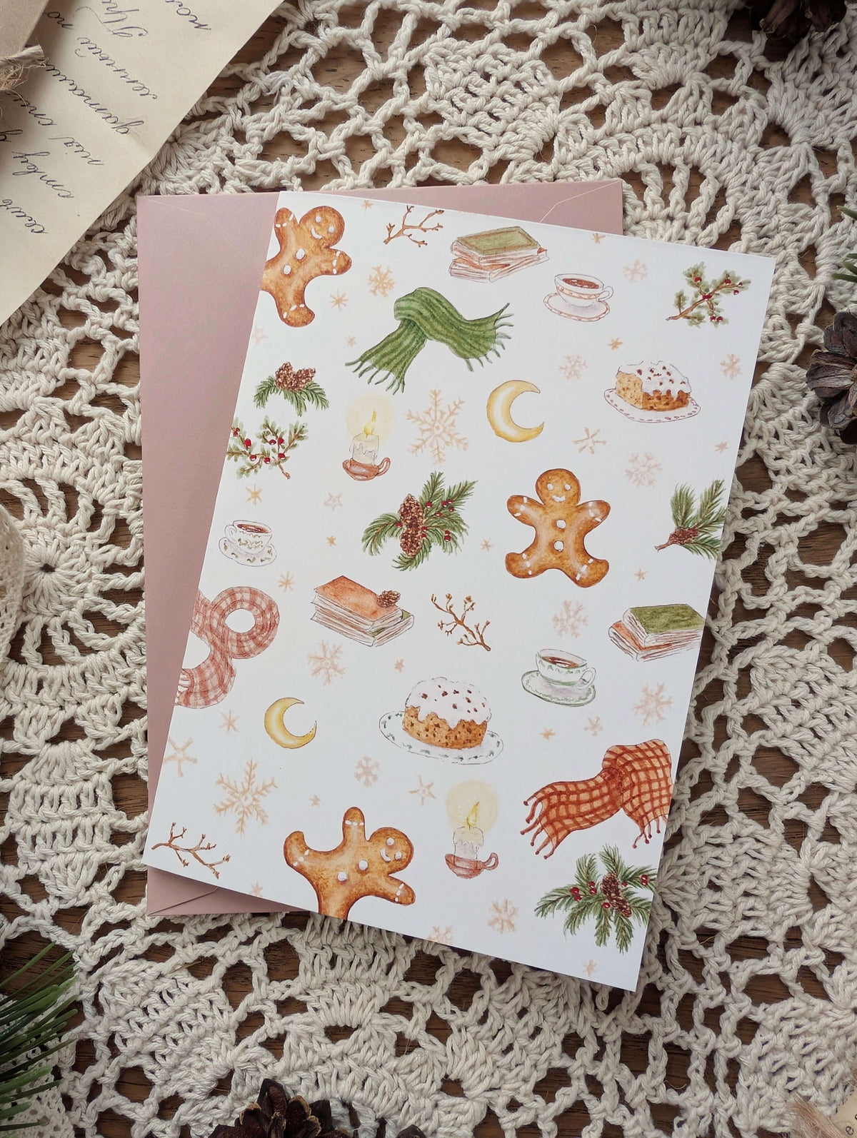 Lot de 4 Cartes pliées Cosy Del Cottage