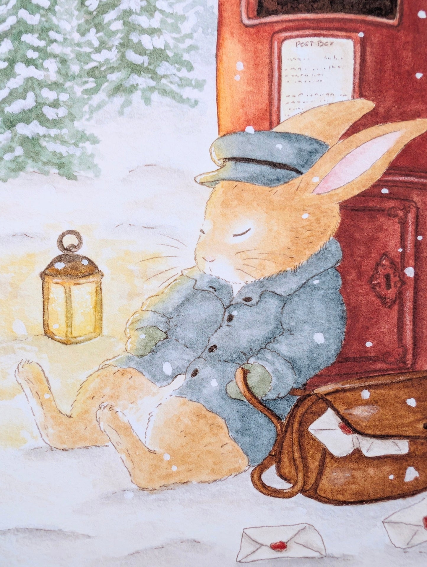 Illustration "Le Postier Endormi" Cosy Del Cottage