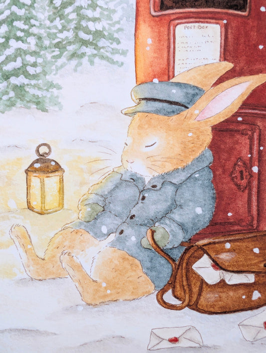 Illustration "Le Postier Endormi" Cosy Del Cottage
