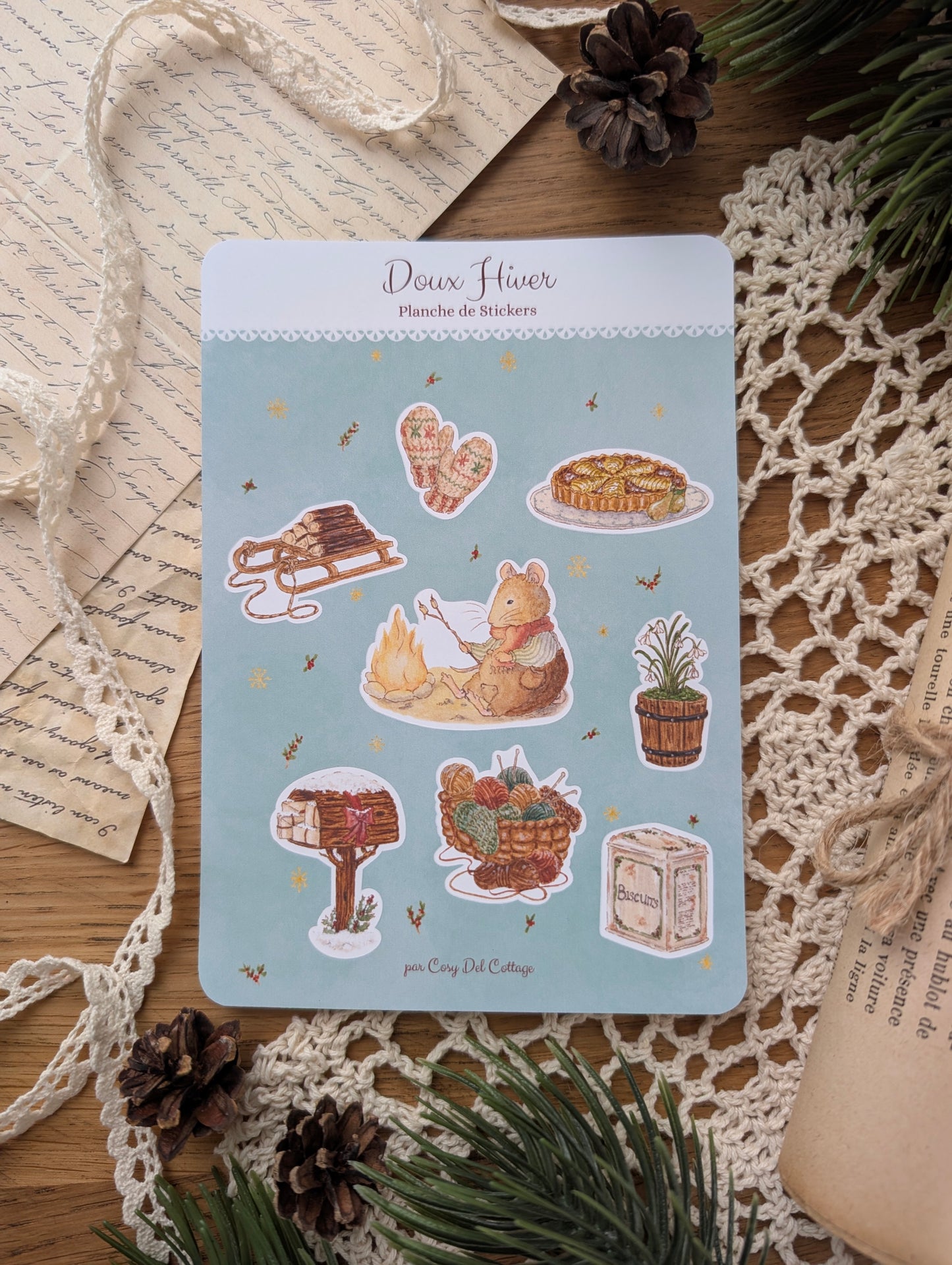 Planche de Stickers "Doux Hiver"