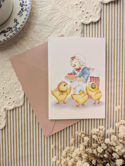 Carte pliée "Mère Poule" Cosy Del Cottage