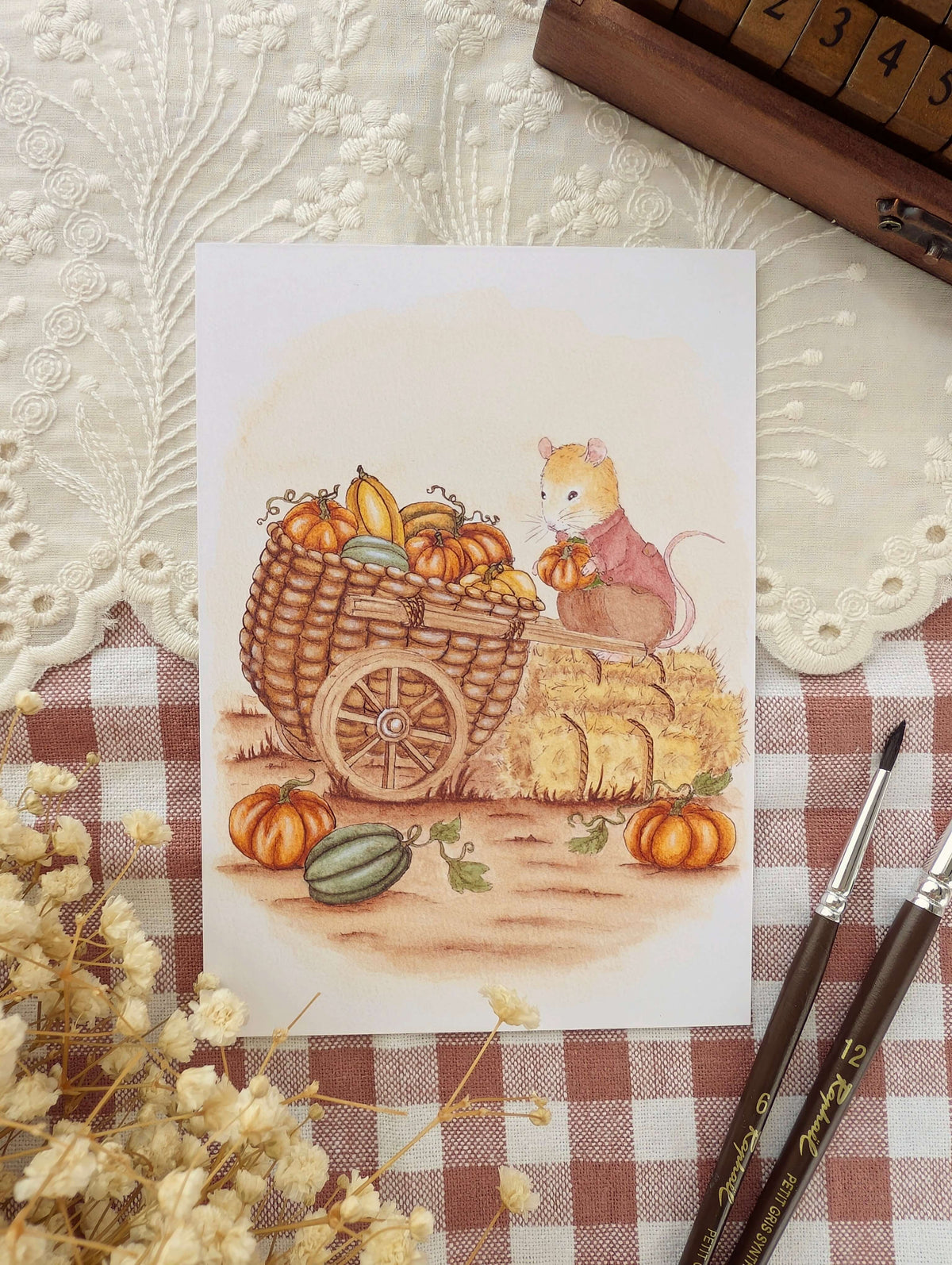Illustration "Récolte de Citrouilles"