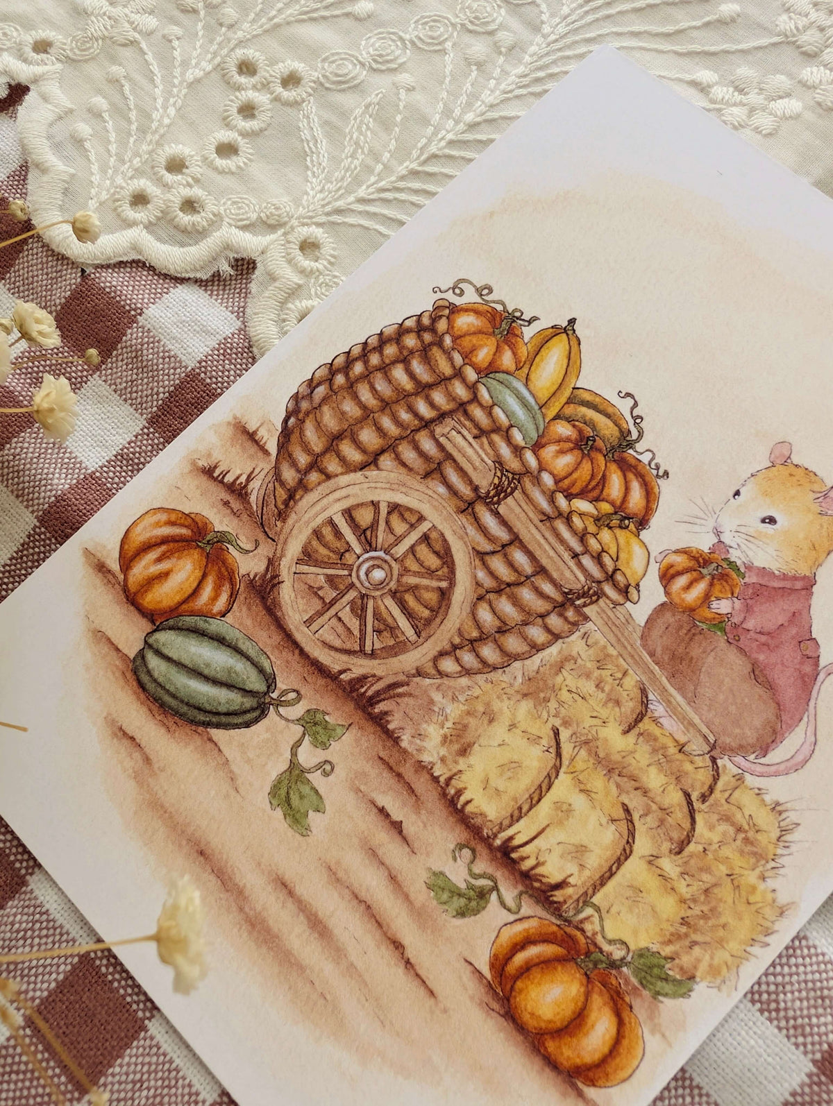 Illustration "Récolte de Citrouilles"