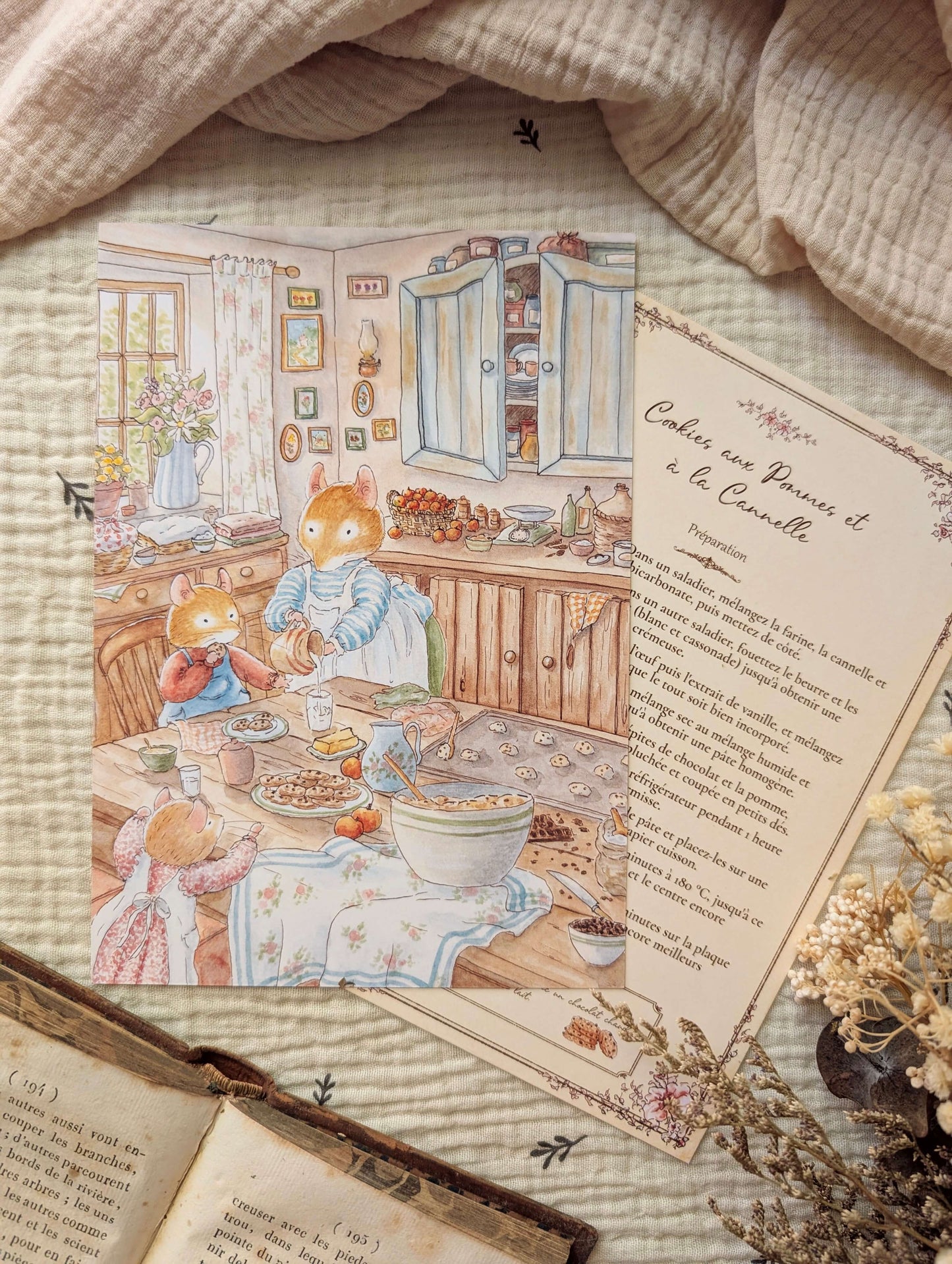 Illustration "Cookies Pommes Cannelle" Recto / Verso