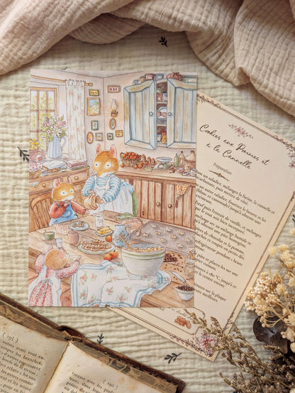 Illustration "Cookies Pommes Cannelle" Recto / Verso
